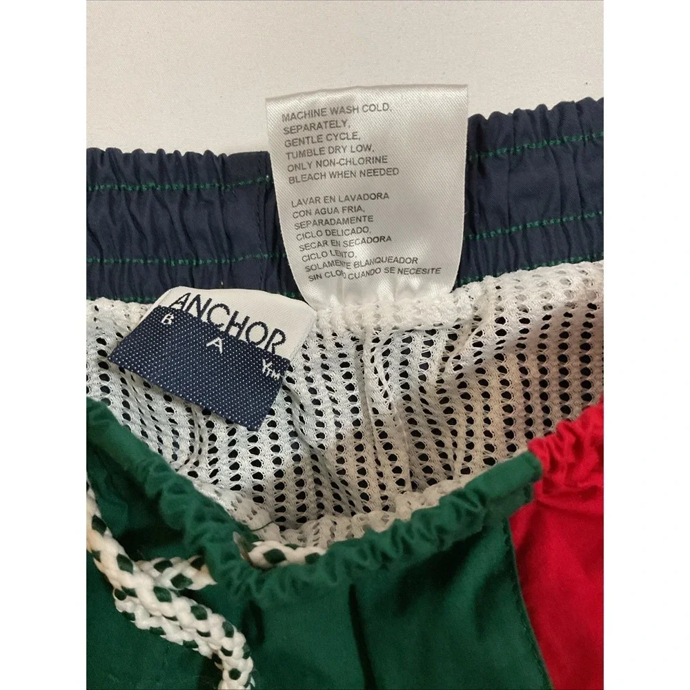 NWT Anchor Bay Swim Trunks Large Colorblock Swimsuit Ocean Beach 90s G26‎